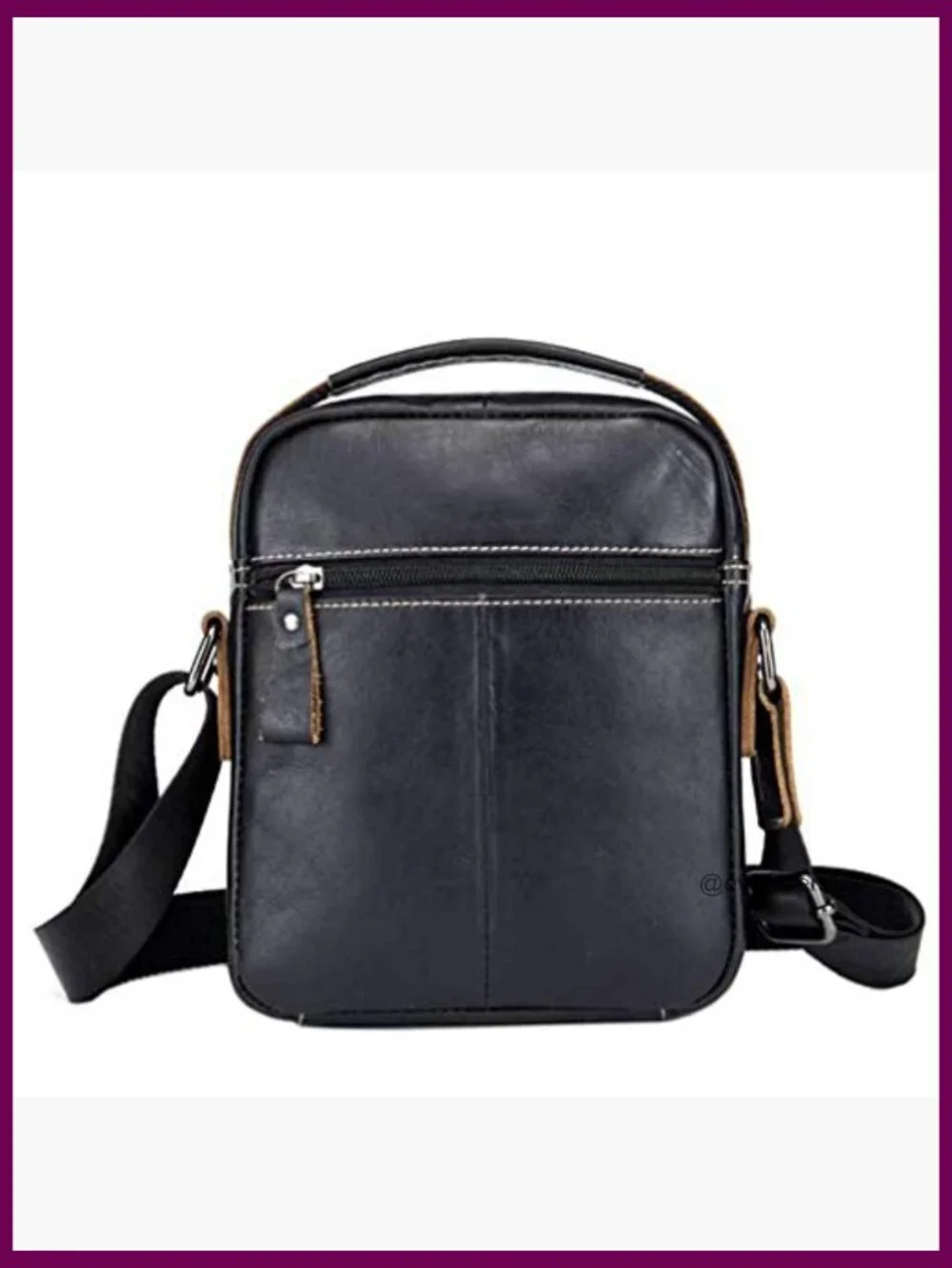 Genuine Leather Crossbody Messenger Bag for Men Business Travel Outdoor